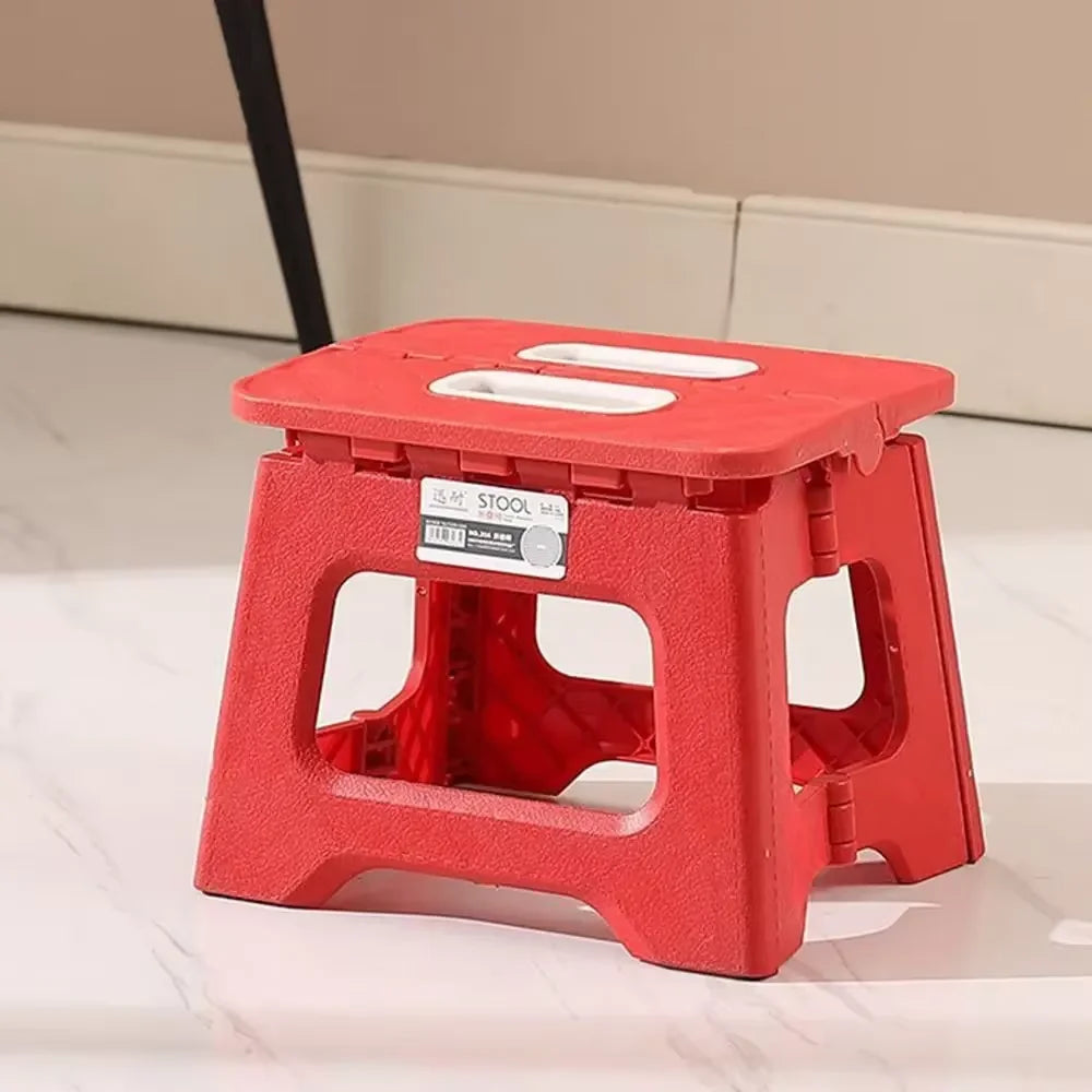 No-EN-Name-Null Modern Square Lightweight Plastic Folding Step Stools / Colors-Red/Blue/Green/ Grey/Size: 22.5x18.19cm(8.86x7.16in)