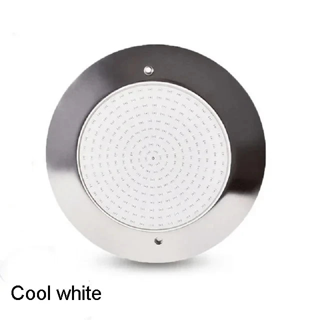 TUYA Outdoor 12V Ultra-Thin Silver Round Stainless Steel Metal Body Warm-Cool White-Blue LED Lights Emergency Underwater Swimming Pool Lights/Colors-Silver/White/Gray