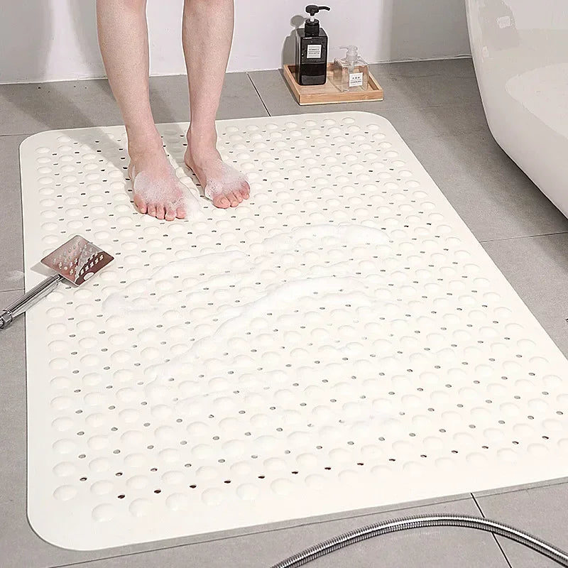 No-EN-Name-Null Modern Multicolor Rectangle Machine-Made Plastic Non-toxic Anti-Slip Base Suction Cup Large Bathroom Shower Bottom Mats /Colors-White/Pink/Beige/Red/Blue/Gray/Multicolor