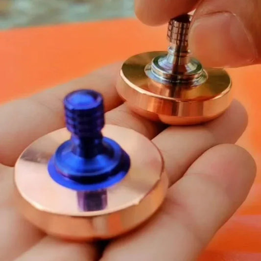 Metal Hand-Eye Twisting Spinning Top Anxiety-Stress Relief Fidget Toys/Base Not Included/Ages: 13-18 Years Old Adults/Colors-Bronze/Silver/Rose Gold /Blue