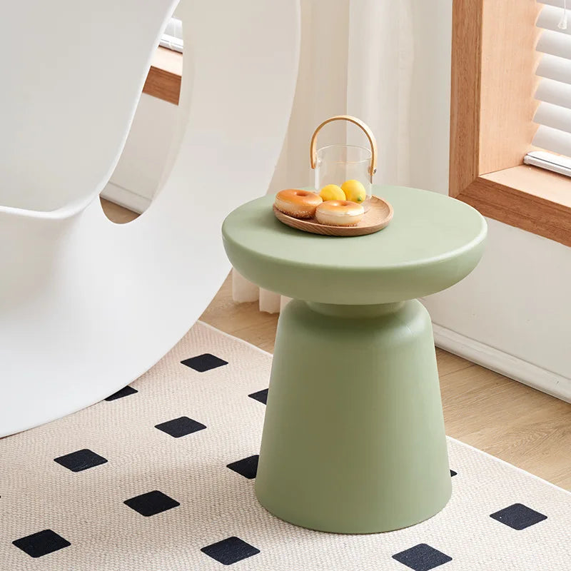 MODX Modern Black Round Shaped Low PP Wood Tea End Tables/Colors-Black/Light Gray/Yellow/Red/Green/Size: 44cm H x 39.5cm W