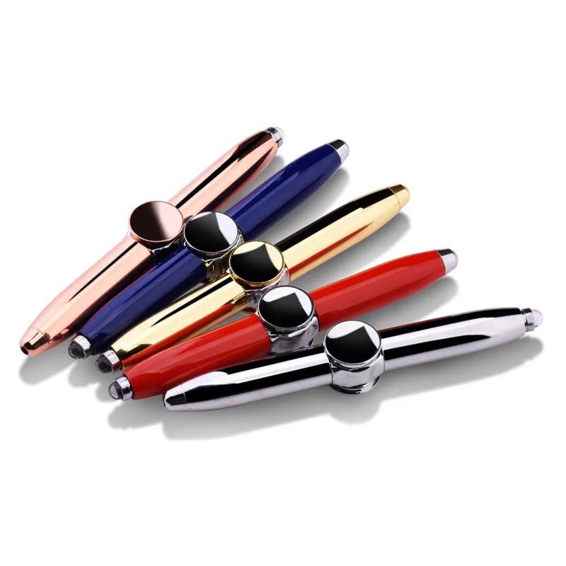 MUDDY PUDDLES Plastic-Metal EDC Spinning Fingertip Pens/Ages: 14-18 Years Old + Older /Colors-Silver/Bronze/Gold/Rose Gold/Black/Blue/Red