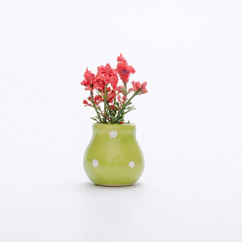 1pcs Creative Magnetic Mini Ceramic Vase 3D Simulation Flower Potted Cute Decorative Fridge Magnet for Kitchen Home Decor