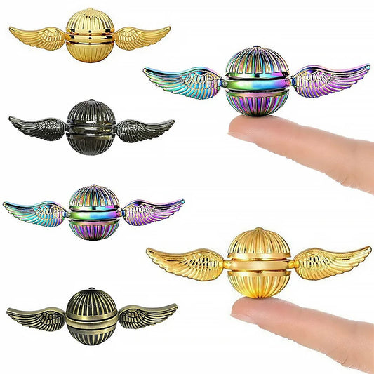 QUICK PUSH Kids Handheld Black Metal Alloy Fingertip Hand-Eye Balancing Gyroscope Fidget Anti-Stress Magic Spinning Tops/ Colors-Geometric/Gold/Bronze/Black/Multicolor/Ages: 13-18 Years Old-Adults