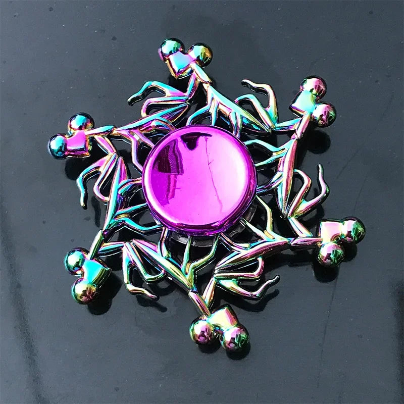 Kids Metal Purple Multicolor Round Fingertip Focus Spinners Anxiety-Stress Relief Fidget Toys/ Ages: 13-18 + Years Older