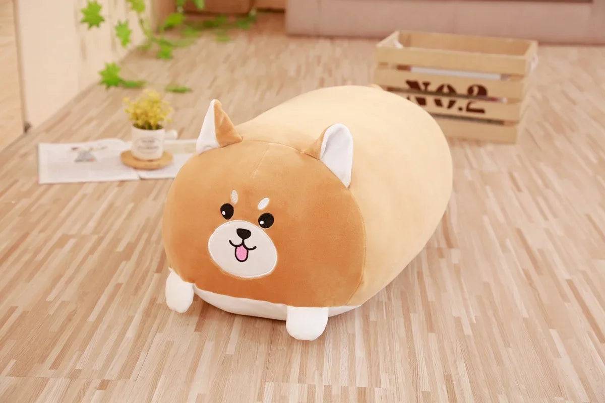No-EN-Name-Null All Ages Modern Soft Plush Polyester-Cotton Fabric Oblong Shaped Multicolor Printed Cute Cartoon Stuffed Animals/ Colors-Multicolor/Brown/Green/Blue/White/Pink/Animals/Size: 18-28cm