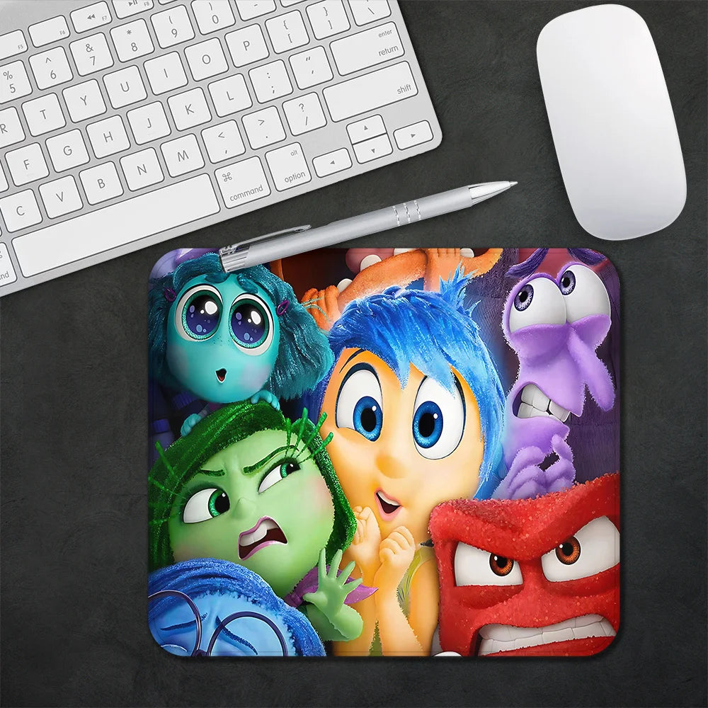 TOPTOY Cute Animated CARTOONS-INSIDE OUT 2-MOVIE-TV Themes Multicolor Rectangle Shaped Gaming Rubber Base Mouse Pads/Colors-Blue/White/Orange/Purple/Black/Multicolor/Pink