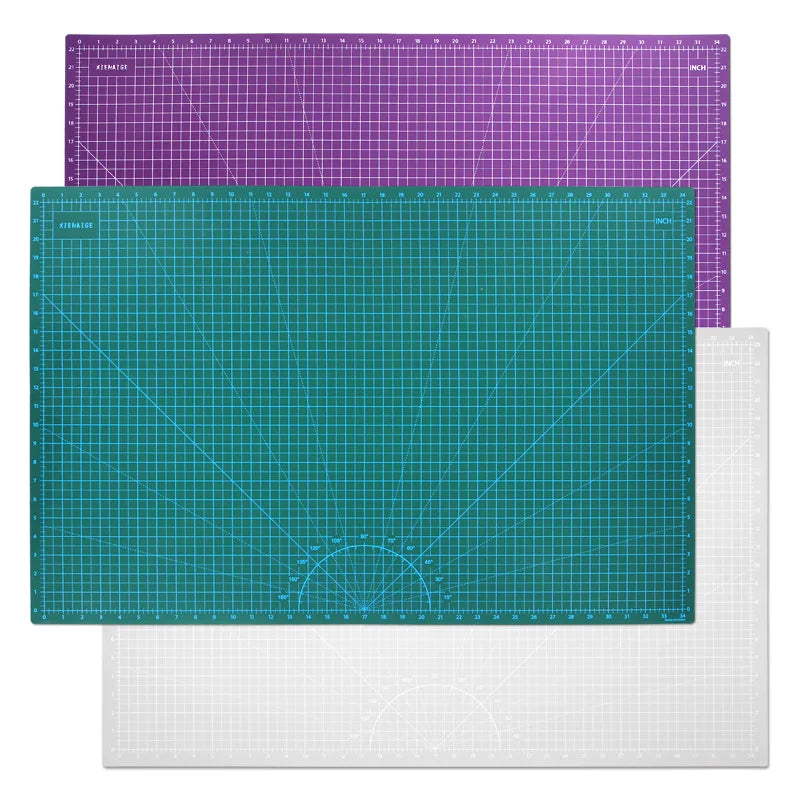 Durable Double-Sided PVC Multi-Purpose Self-Healing Grid-Lines Cutting Craft  Mats/Colors-Green/Black/Gray/Pink/Purple