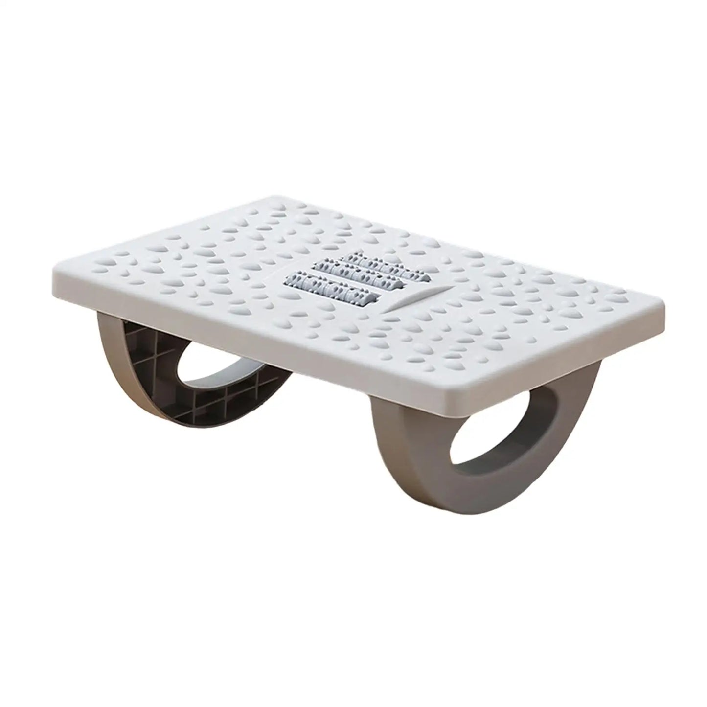 SERENABLE Ergonomic Under Computer Desk White Hard Flat Footrest Non-Skid Textured Surface Rollers Massagers /Colors-Black/White/Gray/Assembly Required