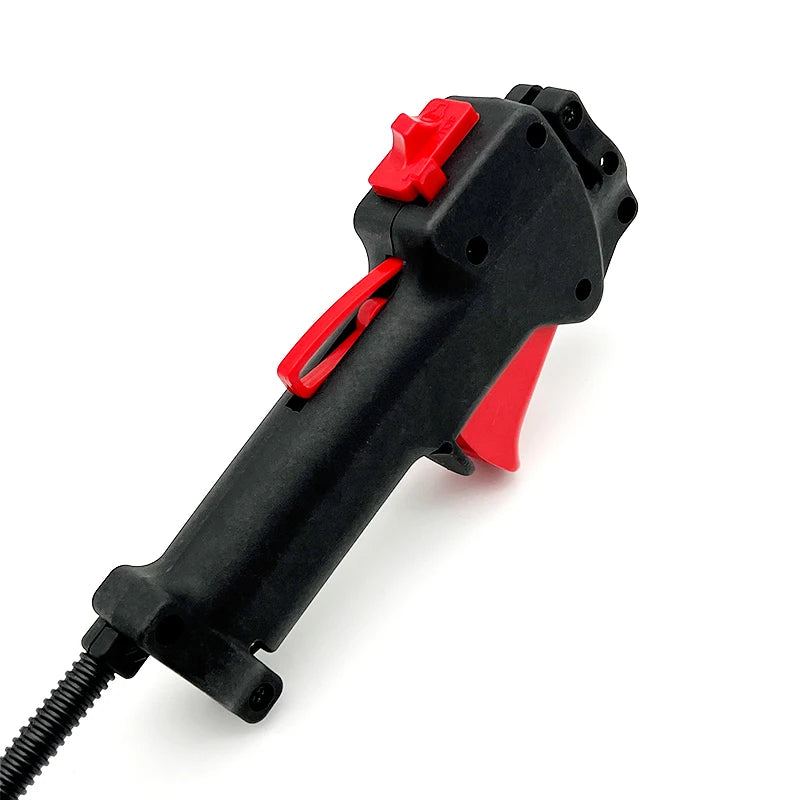 BESHONE GARDEN Plastic Black-Red Button Handle Switch Throttle Triggers Pole Saw Outdoor Power Equipment / Short Cable For High Branches For Pole Saw/Colors-Black/Red/Silver