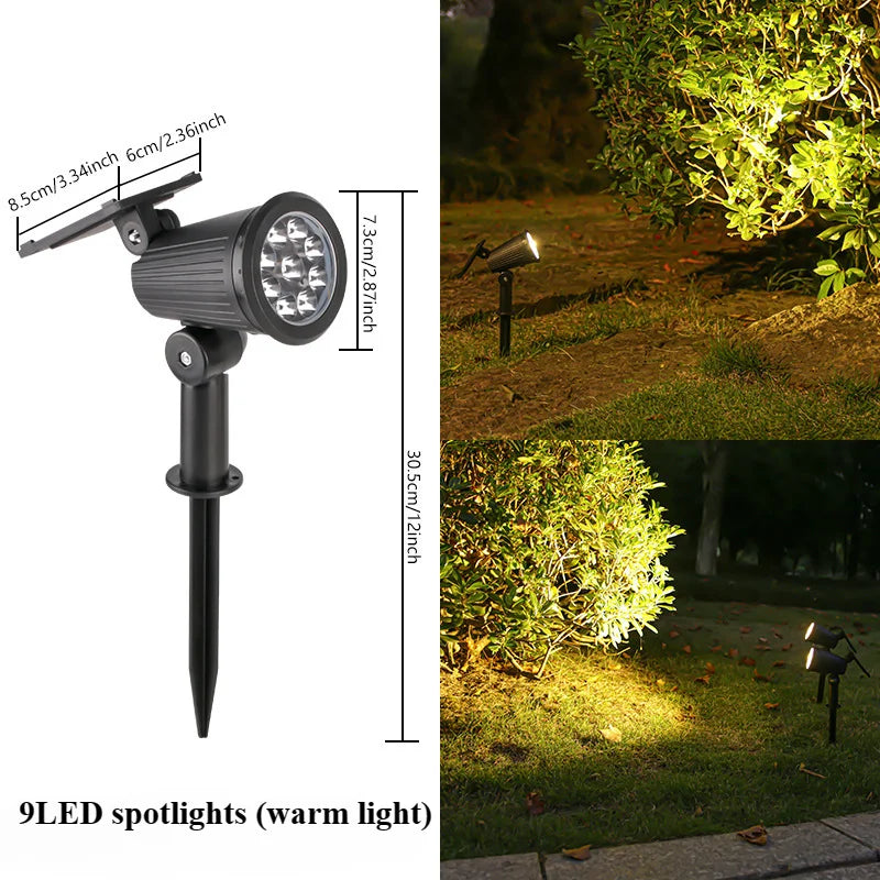 9 LEDs Solar NI-MH Waterproof IP65 Protection Adjustable Spotlights/ Voltage: 1.2V