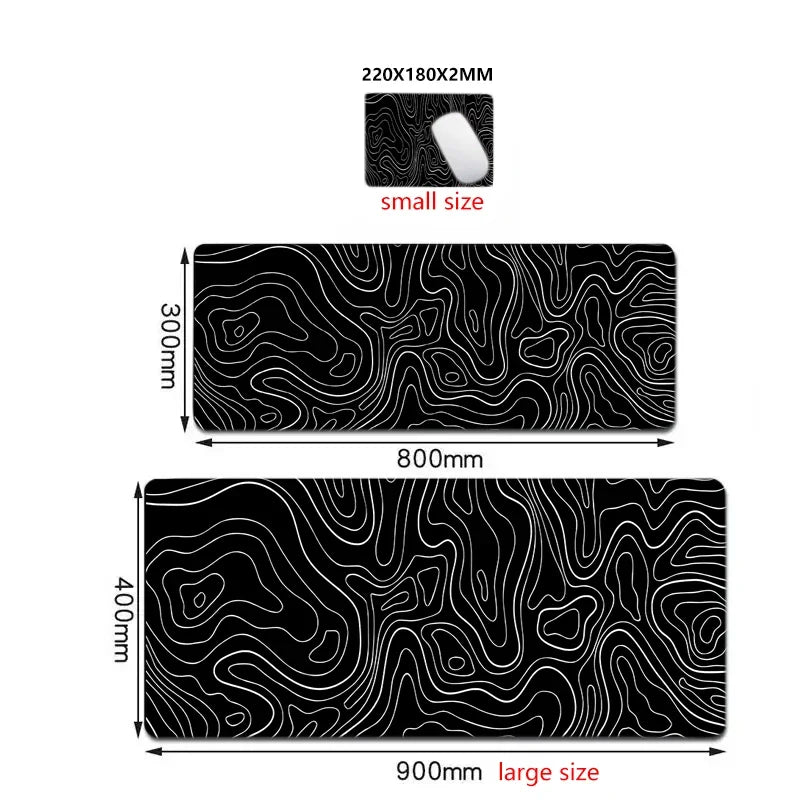 XGZ Customized XL-XXL Large Sizes Printed Ultra Smooth Polyester Fabric Surface Top Durable Washable Anti-Fade Black Rectangle Non-Slip Natural Rubber Base Stitched Edges Gaming Mouse Pads