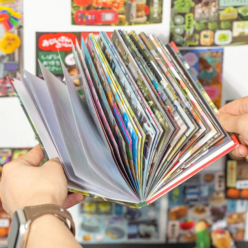 MINKYS 45 Sheets Inside Paper Retro Vintage Decorative Photocard Sticker Books/Colors-Red/Pink/Multicolor