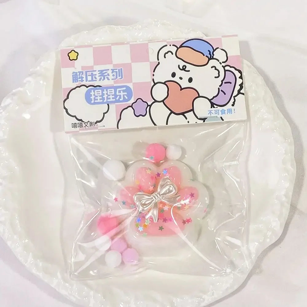 GOOTRADES Squeezable Stretchable Non-Toxic Synthetic TPR Silicone Mini Cute Adorable Animal Cat Paws Pinch Soft Fidget Activity Toys/Colors-Clear/Pink/Gray/White/Blue/Ages: 2-18 Years Old-Adults