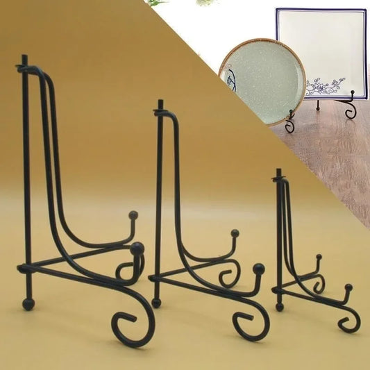 DIY Craft Black Thicken Iron Tube Bracket Foldable Removable Display Stand Holders