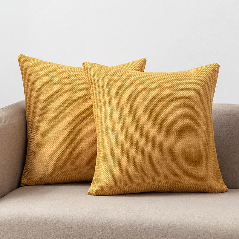 No-EN-Name-Null Modern Soft Velvet-Linen Multicolor Fabric Blend Square Machine Washable Decorative Pillowcases/Colors-Gray/Beige/Yellow/Orange/Red/Brown/Blue/Green/Multicolor