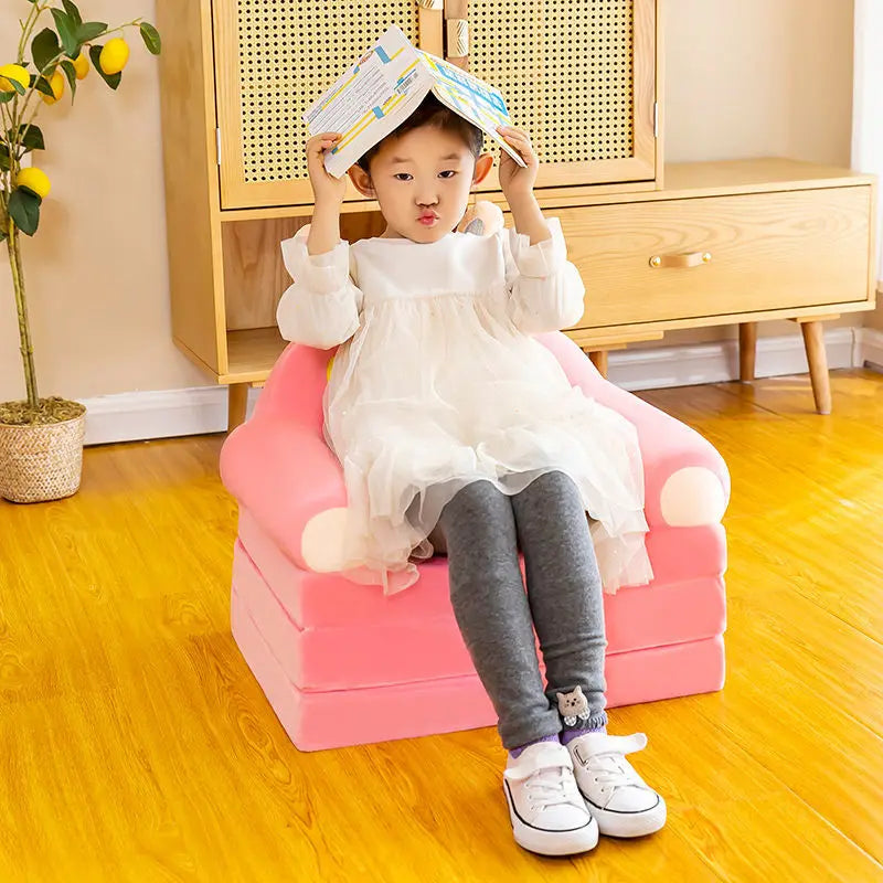 No-EN-Name-Null  Modern Kids One Seat Purple Cute Cartoon Animals-Princess Design Upholstered Padded Soft Polyester Fabric Armchairs/Colors-Purple/Red/Pink/Blue