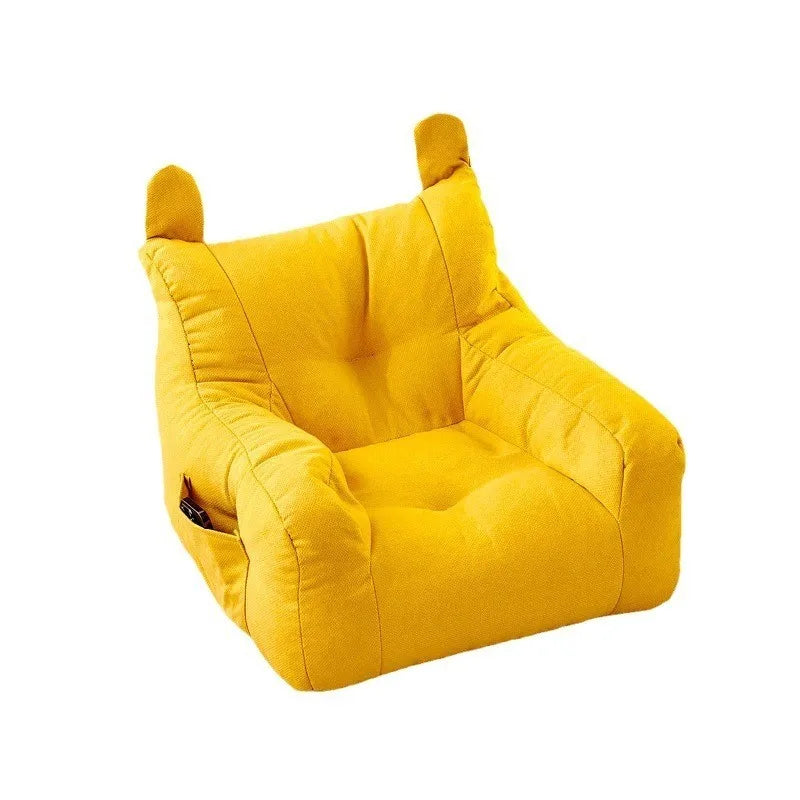 OLEVO Kids Modern U-Shaped Combination Cute Bear Soft Imitation Hemp Linen-Cotton Breathable Velvet Fabric Safe EPS Particles Deep Play Sofa/Colors-Green, Yellow, White/Size-38x38x35cm or Dimensions: 43x43x40cm