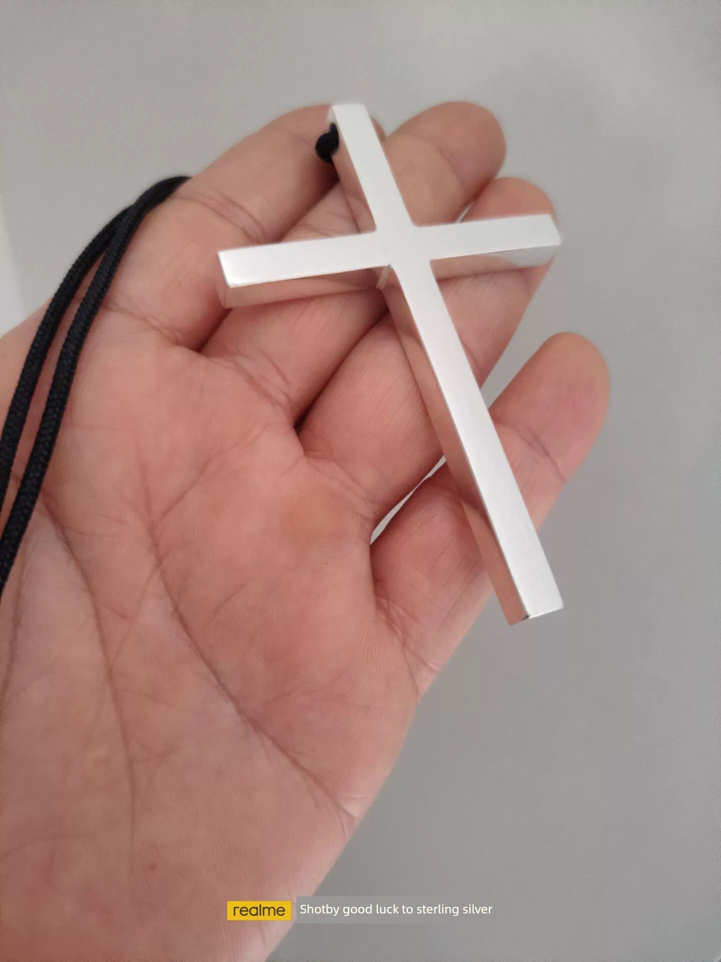 XUEFENG Adult Men Fine Imitation Sterling Silver Metal Silver-Plated Polished Cross Pendant Chain Necklaces