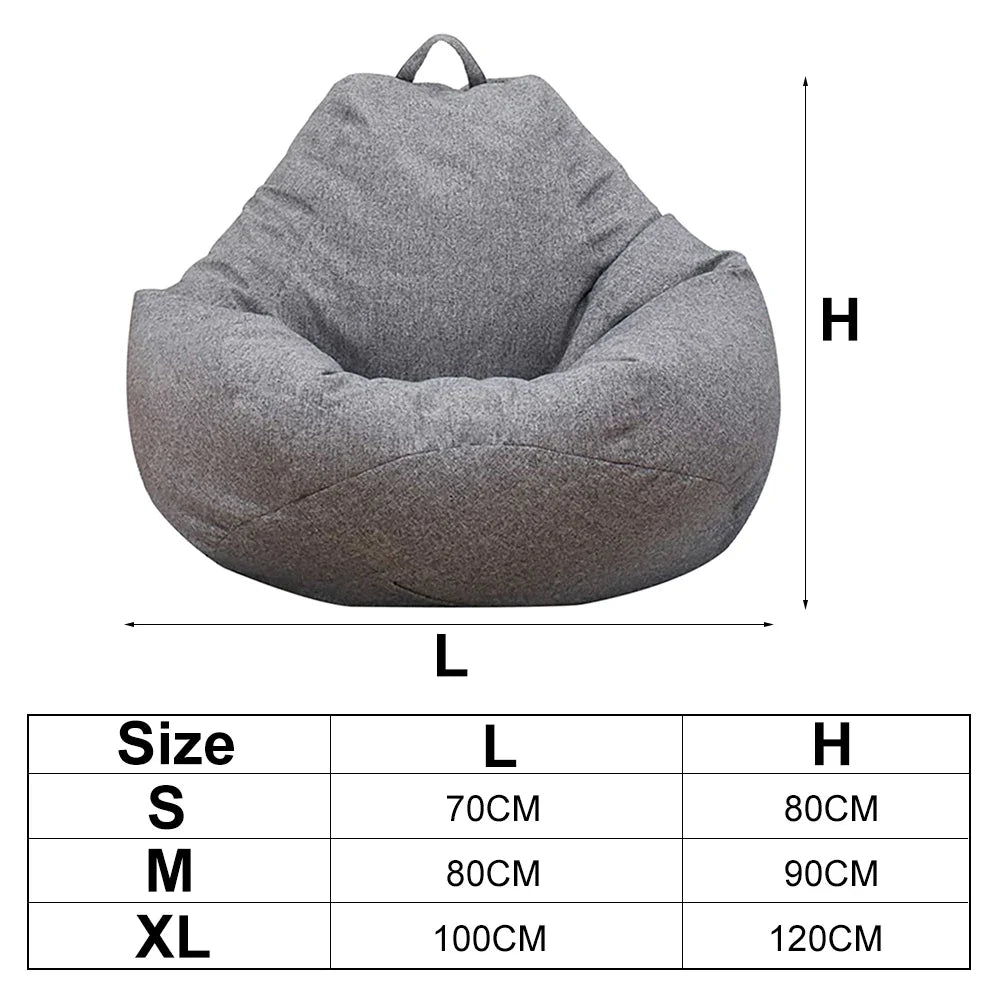 No-EN-Name-Null Adults Removable Inner Liner No Internal PS Bean Filling Large Lazy Seat Bean Bag Replacement COVERS/Color-Purple/Gray/Green/Yellow/Brown