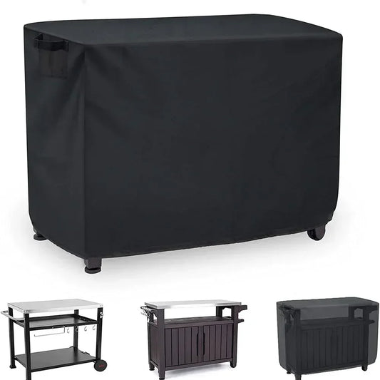 Outdoor Black-Silver Waterproof Oxford Fabric Locked Adjustable Drawstring Nylon-Polyester-Synthetic Rope Prep Cart Covers