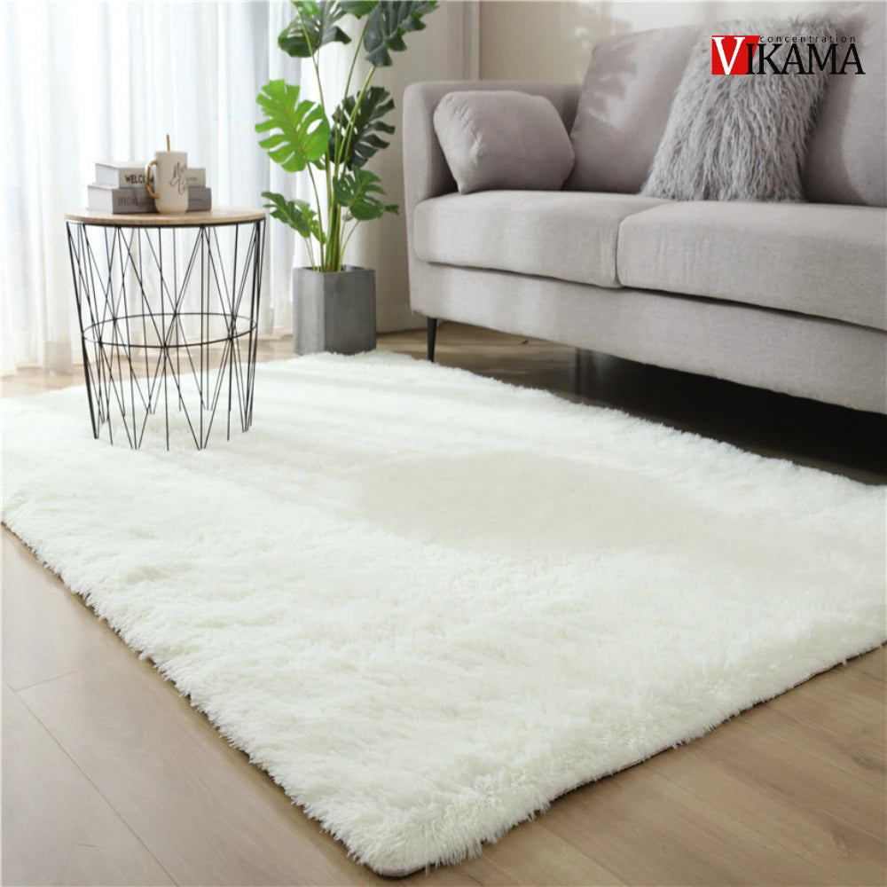 Modern Soft Plush Hand-Machine Washable Indoor Non-Slip Fade Resistant Polyester Rainbow Solid Color Rugs/Colors-Pink/ Gray/ Beige,/Multicolor/Blue/10 Sizes To Choose