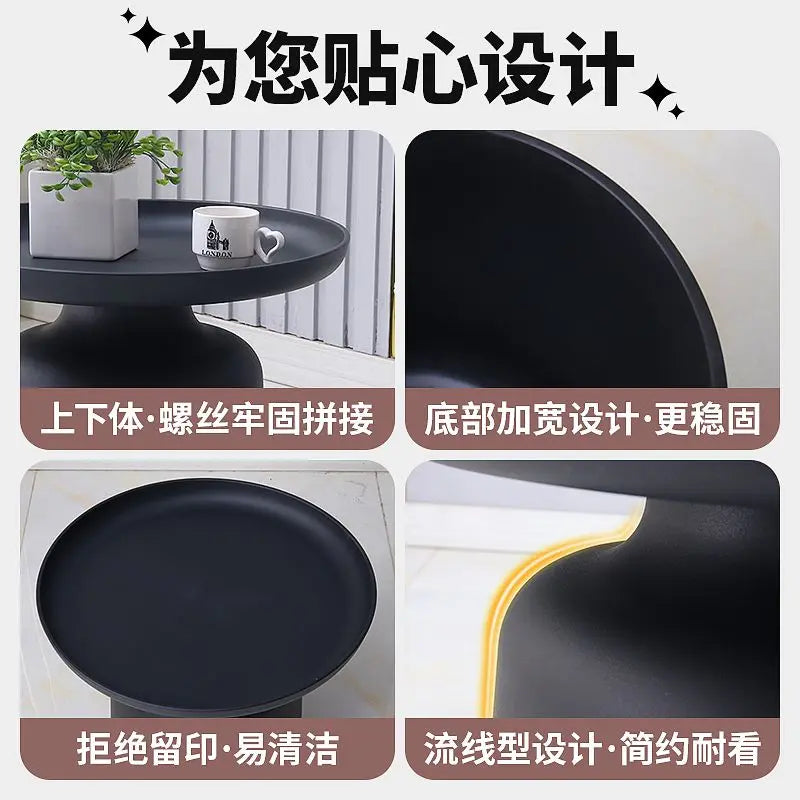 No-EN-Name-Null Modern Small Simple Hard White Plastic Round Shaped Living Room Coffee Tables/Colors-White/Blue/Green/Yellow/Black
