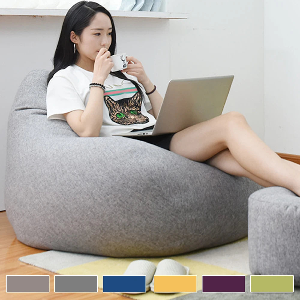 No-EN-Name-Null Adults Removable Inner Liner No Internal PS Bean Filling Large Lazy Seat Bean Bag Replacement COVERS/Color-Purple/Gray/Green/Yellow/Brown