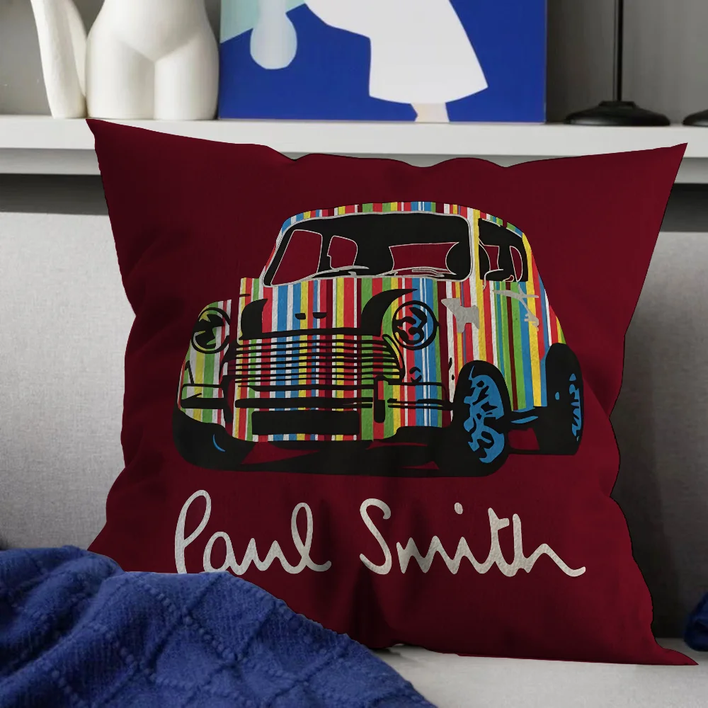 MINISO Printed Paul Smith Multicolor Square Double-Sided Cotton-Polyester Blend Washable Pillowcases/Colors-Multicolor/Striped/Purple/Black/Blue/Red/ 8 Sizes/(Pillow Not Included)/DO NOT BLEACH-DRY CLEAN/Ironing Temperature 100'Celsius