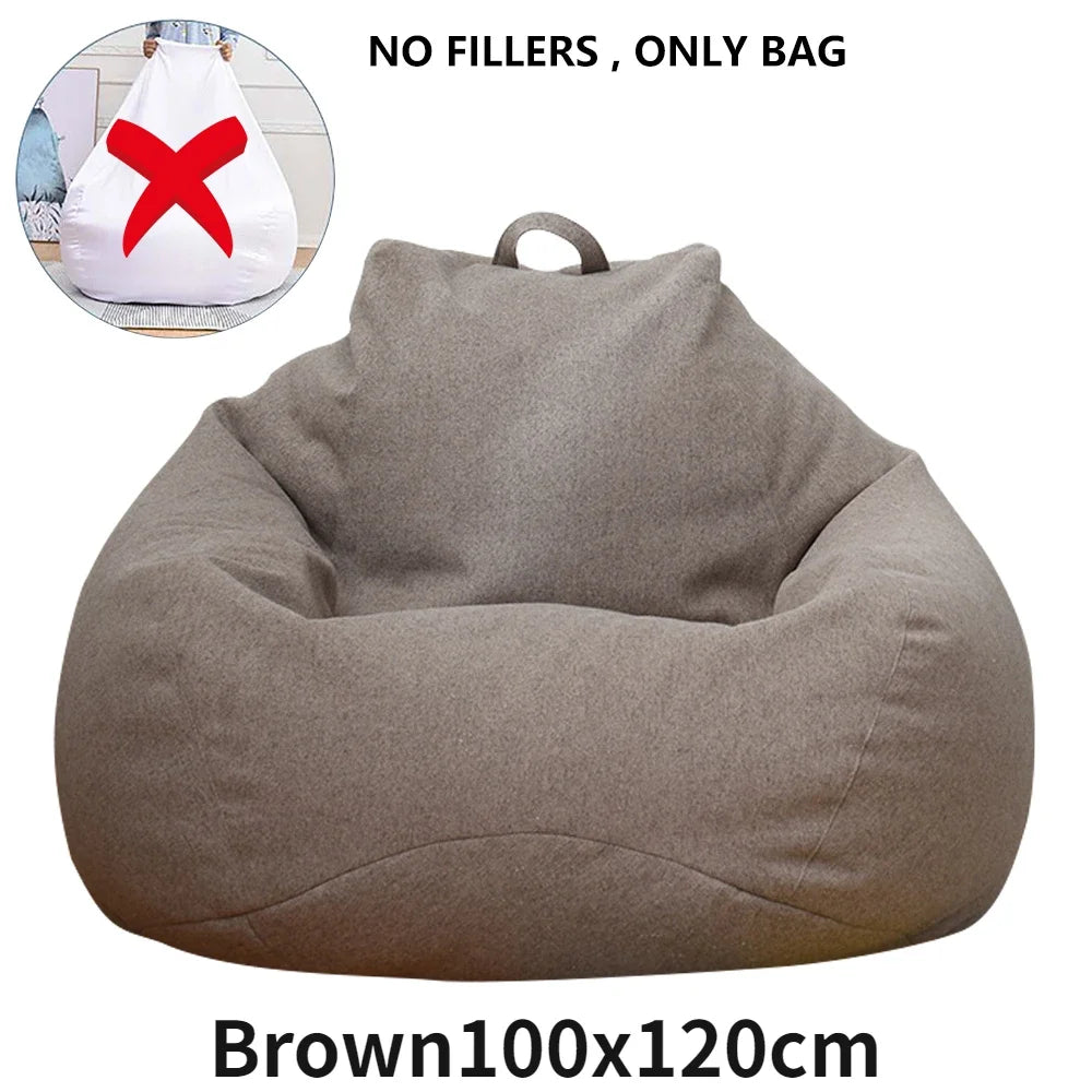 No-EN-Name-Null Soft Comfortable Upholstered PS Polyester Fabric Large Bean Bag COVERS / NO FILLING /Colors-Yellow/Blue/Gray /Purple