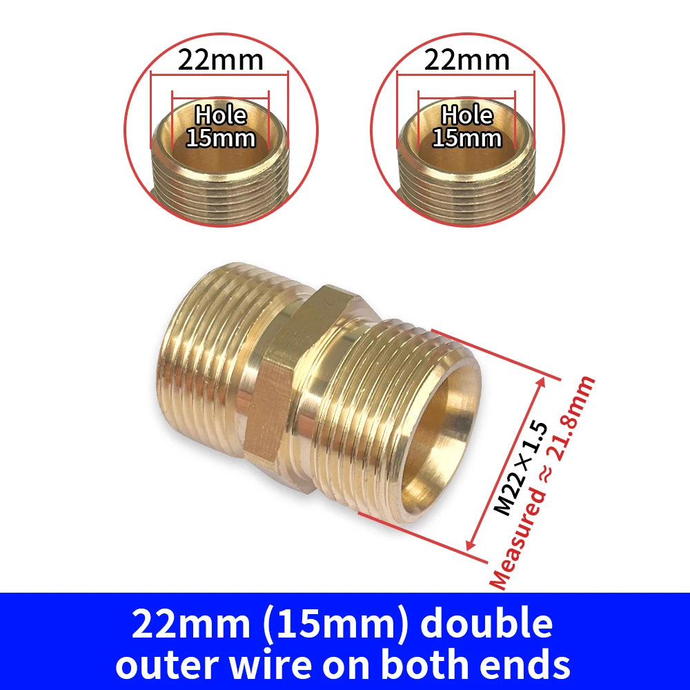 KAIKARAI Gold-Silver Brass Thread Connector Male-Female Adaptor Converter Joints High Pressure Washer Guns-Garden Hose Fittings