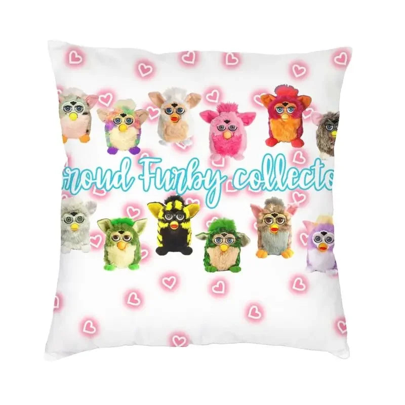 No-EN-Name-Null Printed Square Cartoon Anime Furby Design Decorative Throw Pillows