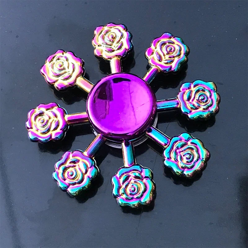 Kids Metal Purple Multicolor Round Fingertip Focus Spinners Anxiety-Stress Relief Fidget Toys/ Ages: 13-18 + Years Older