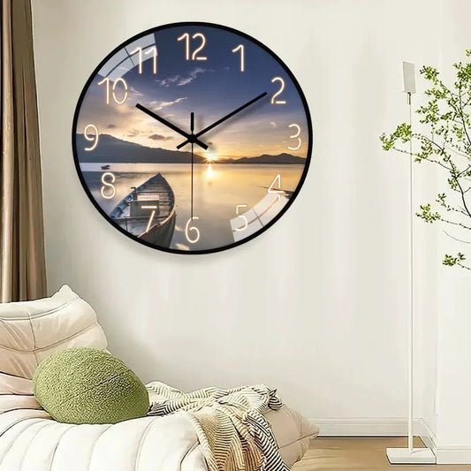 Nordic Round Wall Clock / Colors-Black/Blue/White/4 Styles