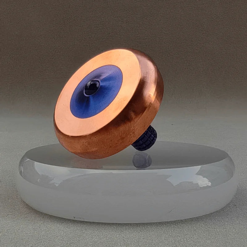 Metal Hand-Eye Twisting Spinning Top Anxiety-Stress Relief Fidget Toys/Base Not Included/Ages: 13-18 Years Old Adults/Colors-Bronze/Silver/Rose Gold /Blue