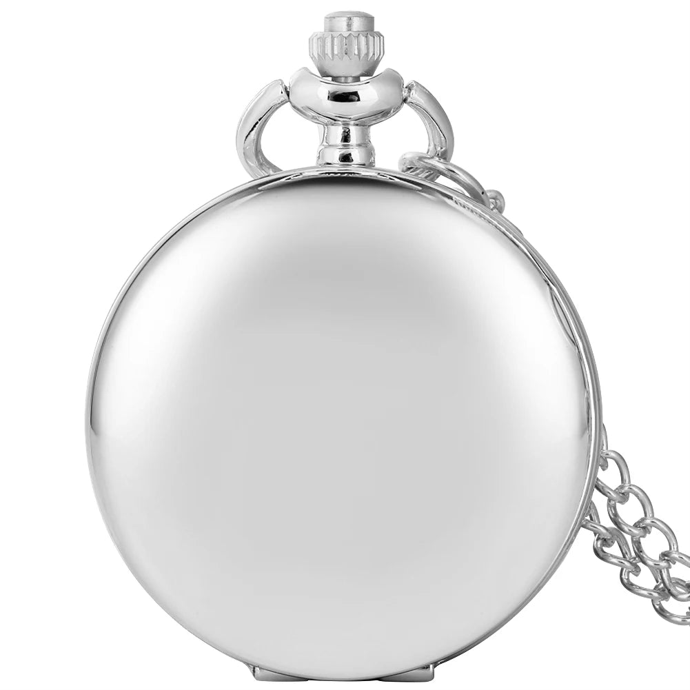 YISUYA Adults  Quartz Analog Display Acrylic Face Black Metal Alloy Round Shaped Case Roman Numeral Black Chain-Pocket Watches/Colors-Silver/Bronze/Gold/Black