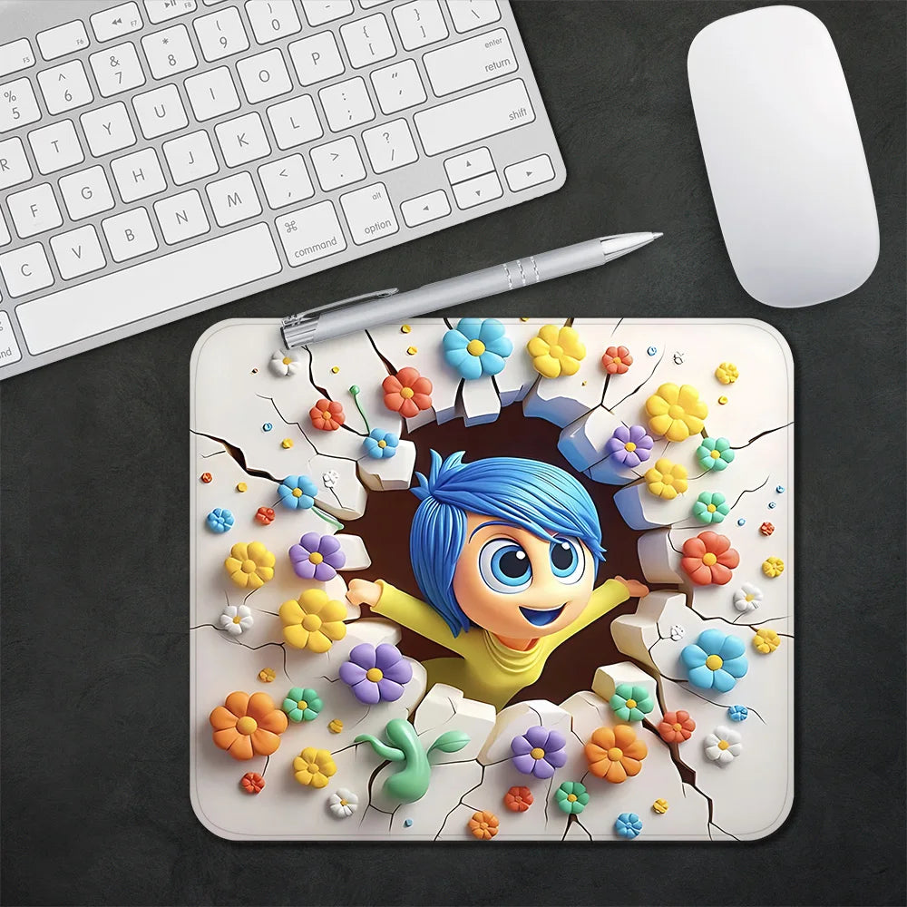 TOPTOY Cute Animated CARTOONS-INSIDE OUT 2-MOVIE-TV Themes Multicolor Rectangle Shaped Gaming Rubber Base Mouse Pads/Colors-Blue/White/Orange/Purple/Black/Multicolor/Pink