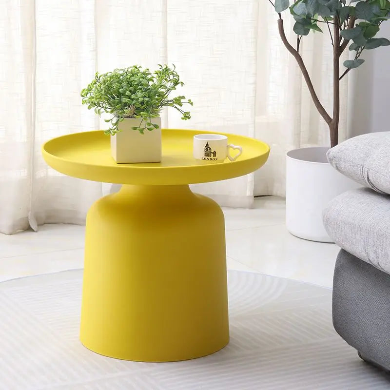 No-EN-Name-Null Modern Small Simple Hard White Plastic Round Shaped Living Room Coffee Tables/Colors-White/Blue/Green/Yellow/Black