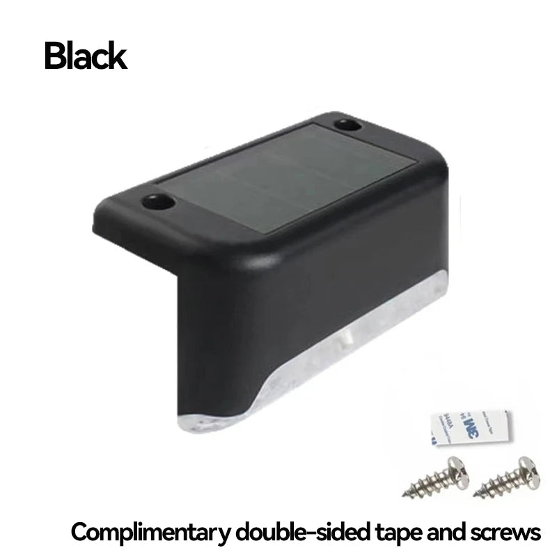 NOWYEY Outdoor Waterproof Solar-Powered Intelligent Control Switch Automatic Light Sensing Design Black Rectangle Shaped Deck Stair Lights Landscape Pathway Lighting /Colors-Black/Brown/White/Yellow/Green/Bronze