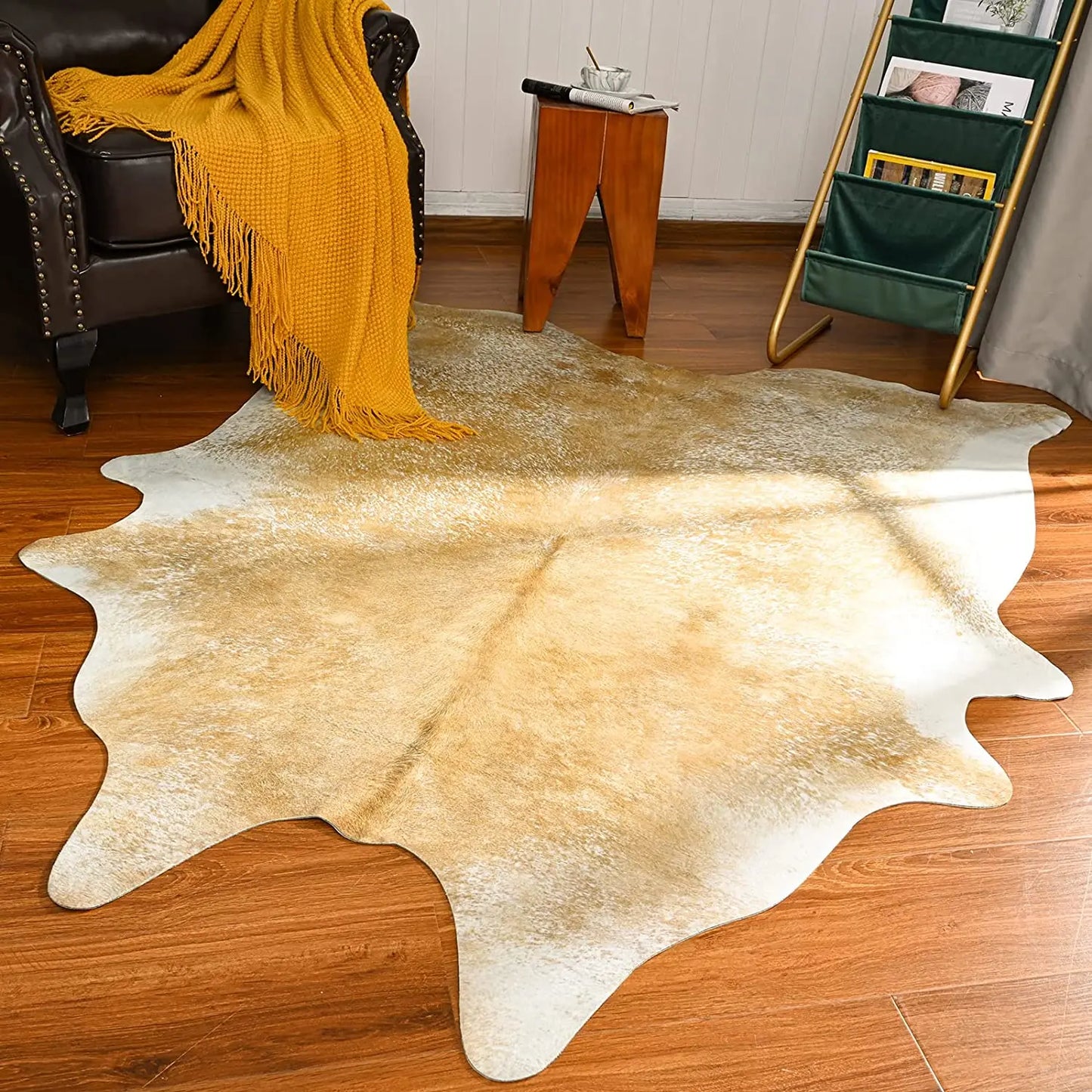 No-EN-Name-Null Indoor-Outdoor Modern Cowboy Theme Hypoallergenic Rectangle Shaped Nylon Soft Rustic Faux Cowhide Animal Printed Washable Synthetic Non-Slip Suede Backing Rugs/Colors-Multicolor/Animal