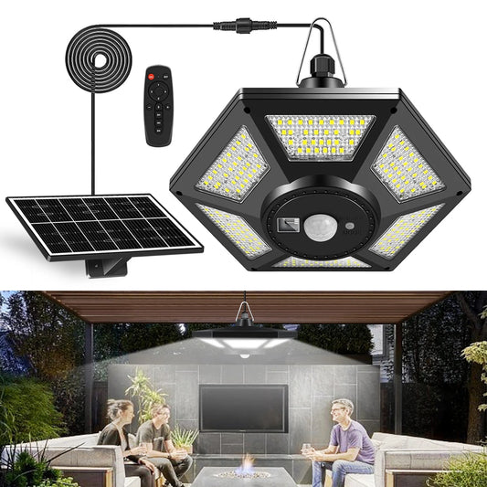 Black-White Colors Outdoor 180 Cool LED Beads Split Design Remote Control Adjustable IP65 Protection Dimmable Solar Lights/Motion: 5 Lighting Modes