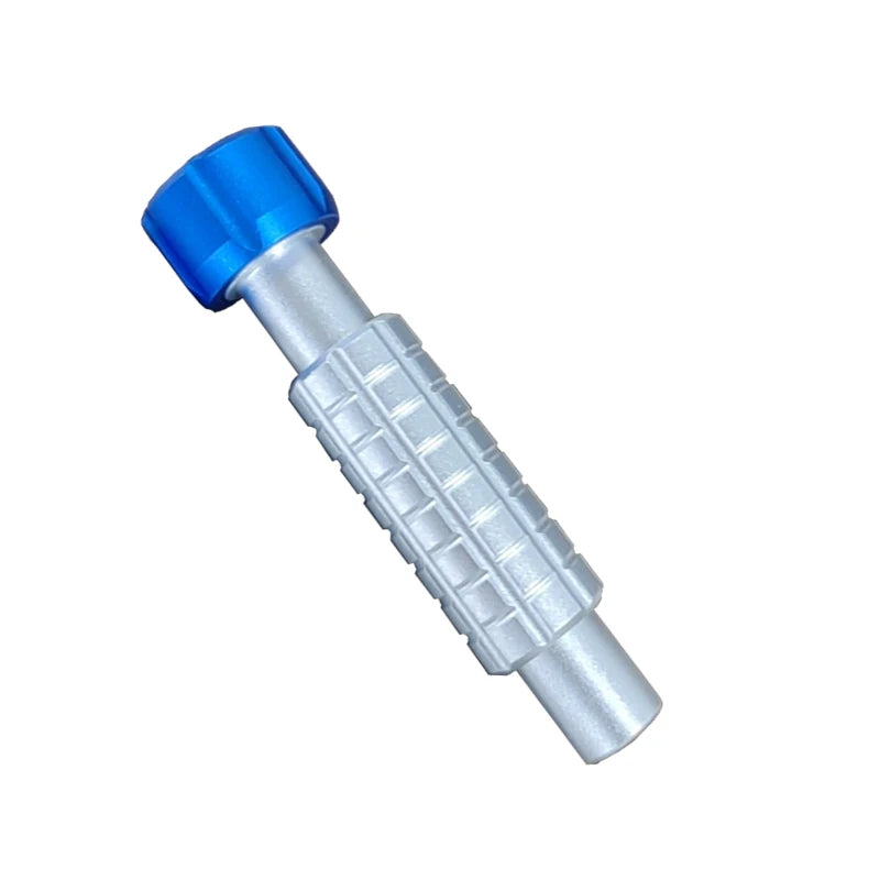 CRVOJEK Mini Non-Slip Silver Aluminum-Copper Alloy Built-In 1/4 Magnetic Bits Holding Blue Hexagonal Grip Metallic End Handles Screwdrivers