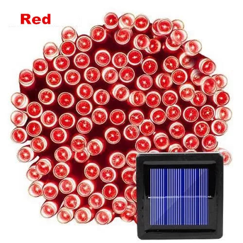 NULL Outdoor-Indoor Waterproof Black Plastic Square Shaped Body Solar-Powered Panel Lithium Battery Eight Modes Fairy Garland Multicolor Light Ropes-String Lights/Colors-Black/White/Blue/Red/Purple/Multicolor/LED Bulbs Included