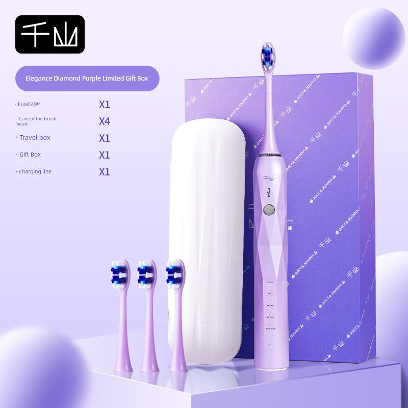 Adults Qianshan 3D Curved Sonic Acoustic Electric Charging Soft Toothbrushes/ Colors-Pink/White/Black/Blue/Multicolor