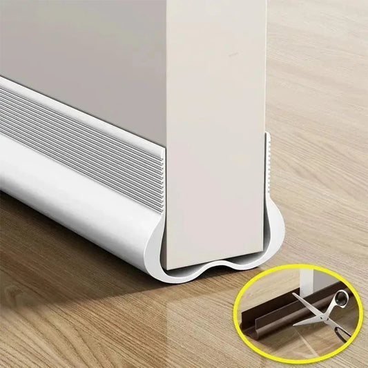 Flexible Leather Dust-Wind-Soundproof Non-Adhesive Under Door Snap-In Sealing Strips/Colors-White/Black/Brown/Gray