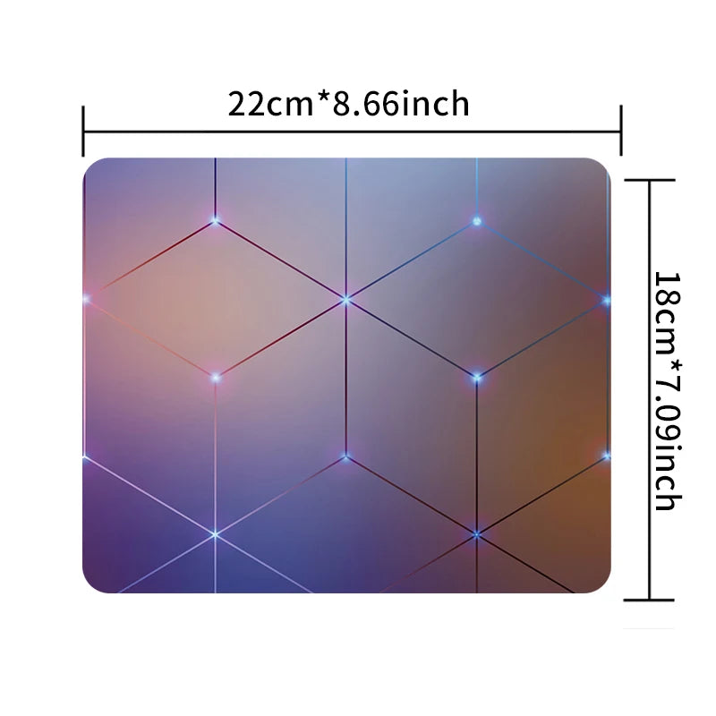 XXL Hexagon Shape Design Gaming Anti-Slip Rubber Base Stitched Edges Smooth Polyester Fabric Computer Mouse Pads/Colors-Black/Purple/Blue/Geometric