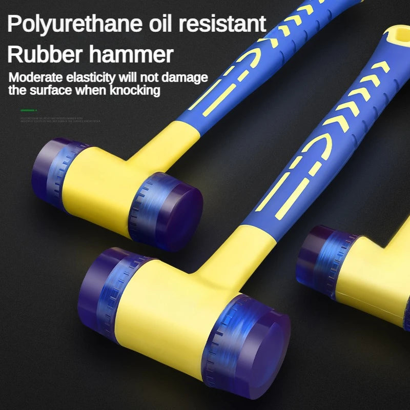 1 double headed installation hammer, 25mm to 45mm rubber hammer with rubber handle, detachable insulated installation hammer