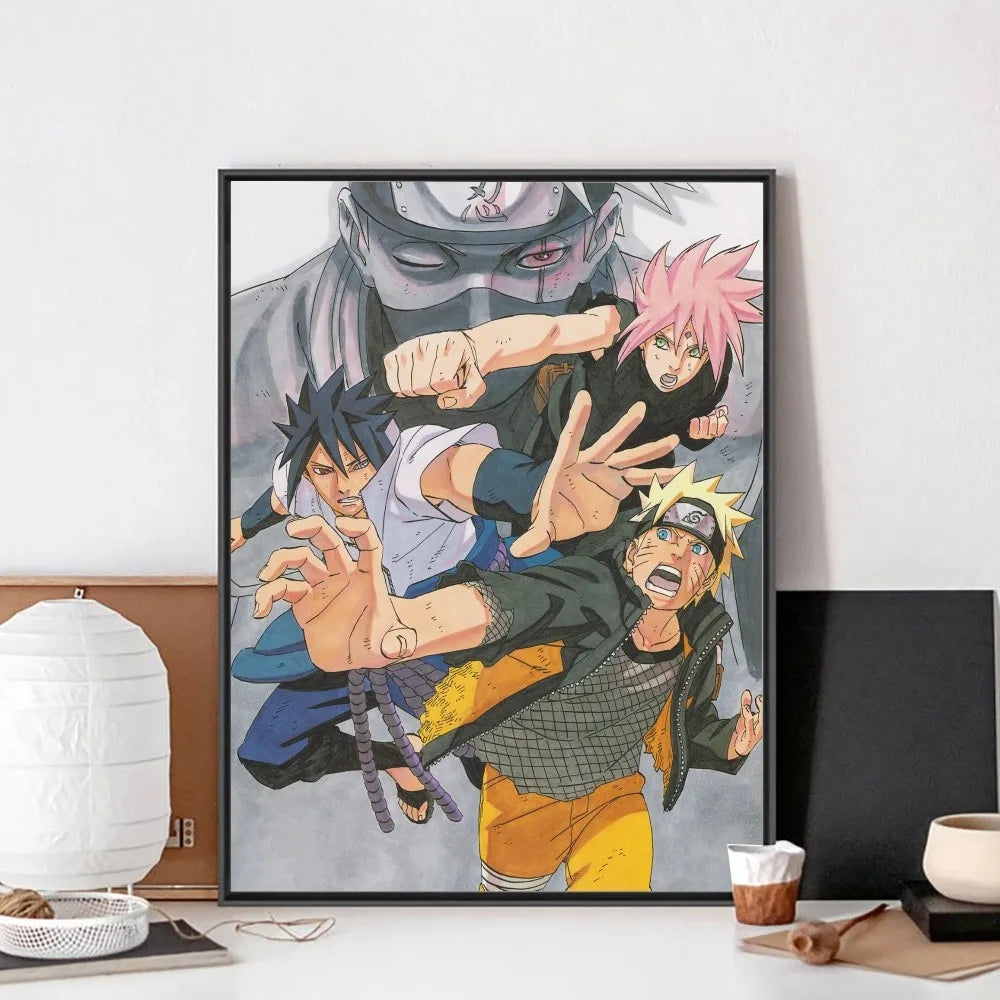 MINISO Retro Unframed Rectange Waterproof Singer A-Narutoes-Anime White Paper Wall Art Posters/Colors-Orange/yellow/Purple/Blue/White/Many Sizes