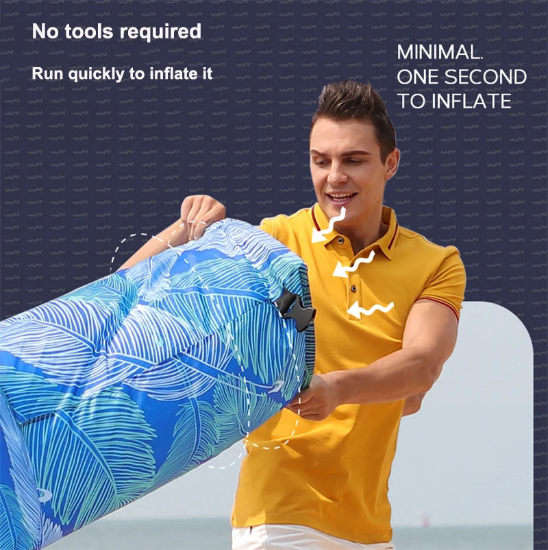 No-EN-Name-Null Outdoor Modern Portable-Folding Air Inflatable Beach Floating Multicolor Polyester-TPU Fabric Sun-Loungers/Colors-Floral/Orange/Blue/Multicolor