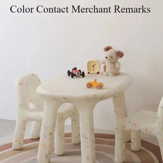 Toddlers Size Oval Shape Plastic White Table Colorful Chairs Set/Colors-White/Blue/Orange/Green/Assembly Required